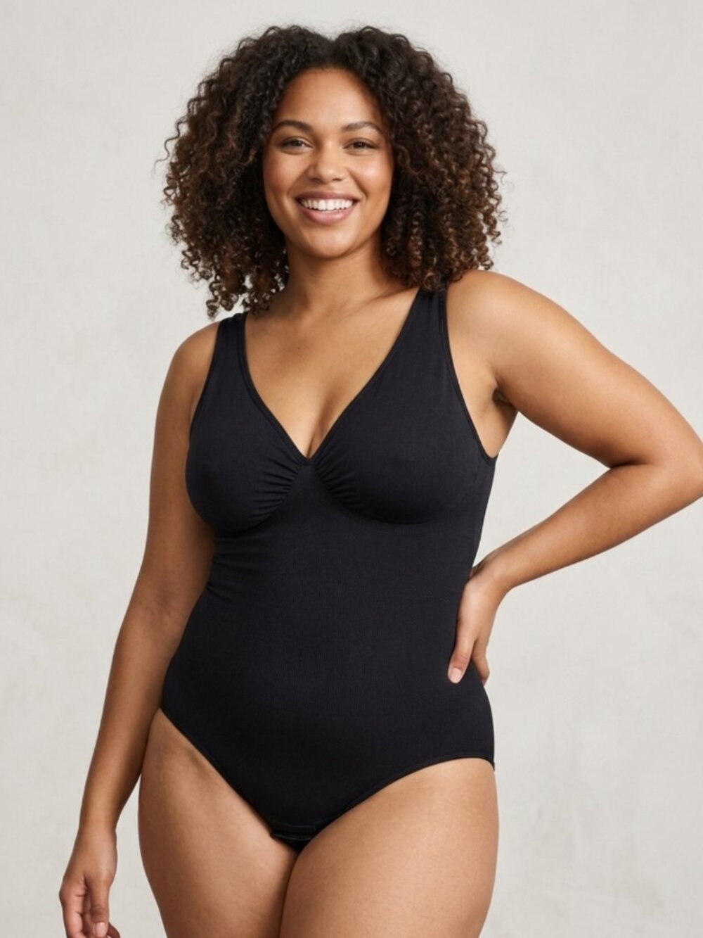 NIP Nebility Black Seamless Shapewear Bodysuit Tummy Control 2XL